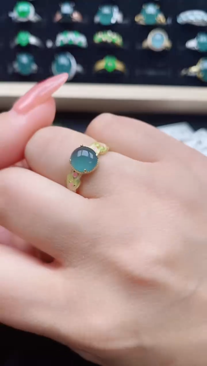 【闪购商品】翡翠戒指银S925镶嵌805580