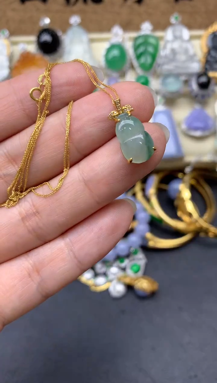 【闪购商品】翡翠颈饰18K金镶嵌233-中国好珍宝