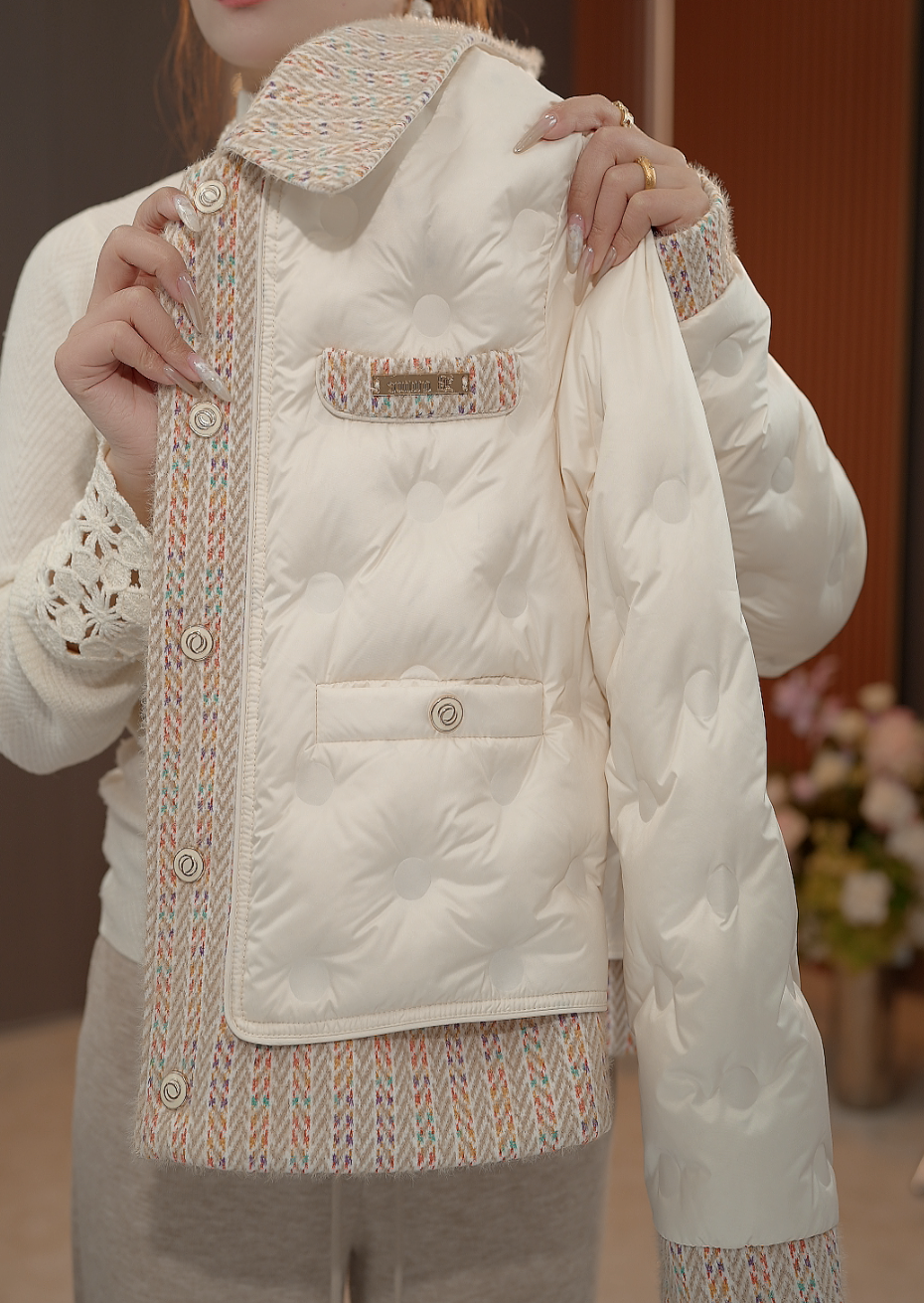 【甄选大朵鸭绒】2025杭州原版正品保暖气质高级感羽绒服E-6010