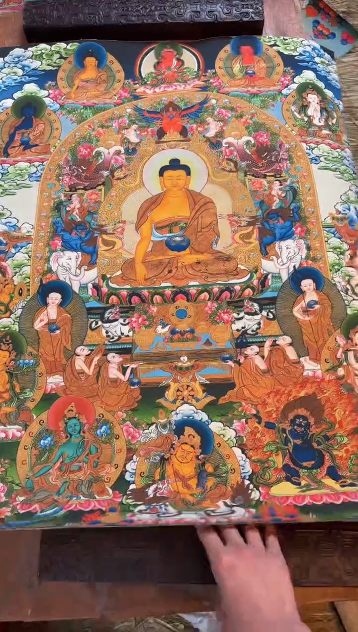 装裱画精品手绘唐卡链接--A152