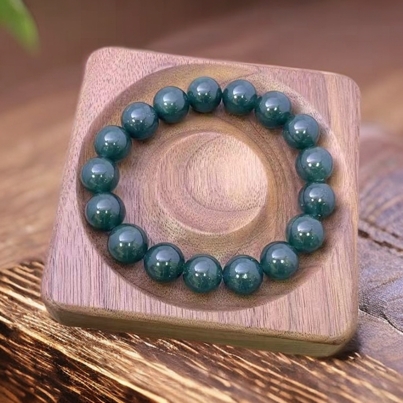 【恩琪珠宝】新疆若羌产地天然玉石 140 新疆料且末蓝深海蓝12mm