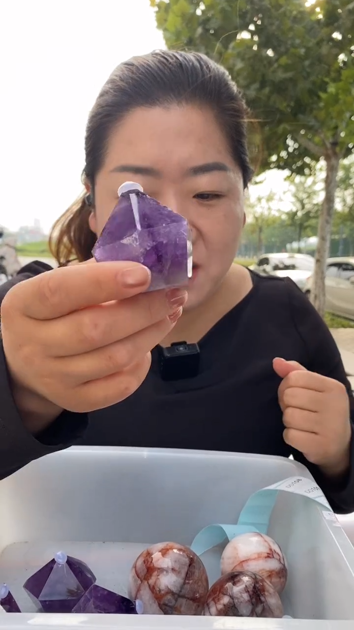 未镶嵌珠宝半成品水晶紫水晶柱子D104