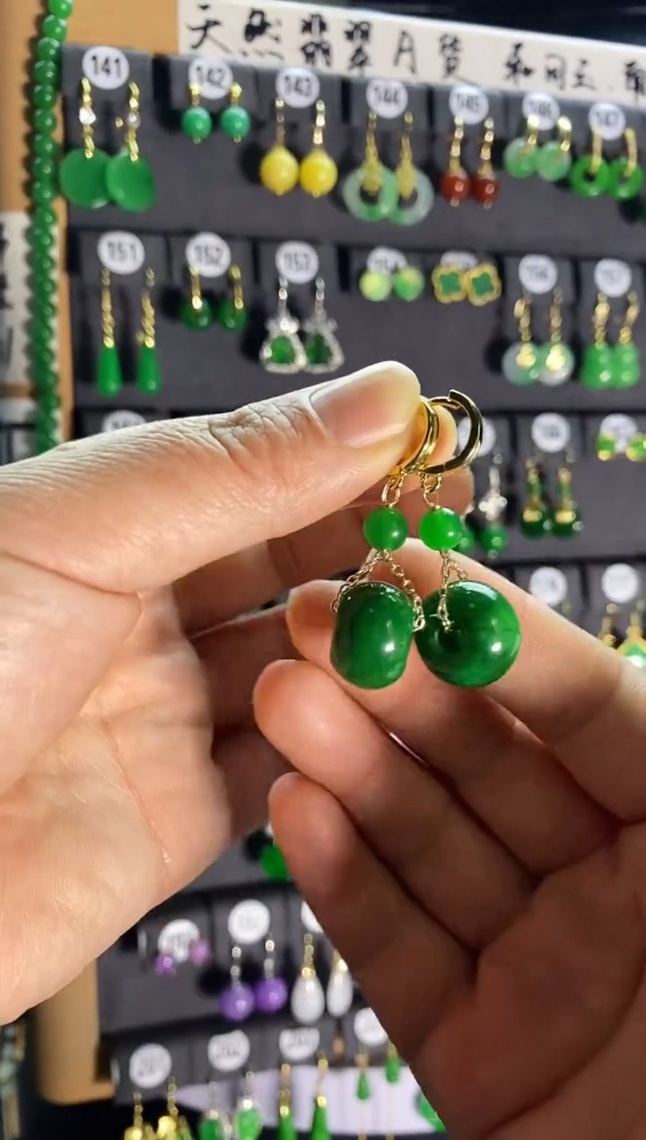 【闪购商品】翡翠耳饰银S925镶嵌355....