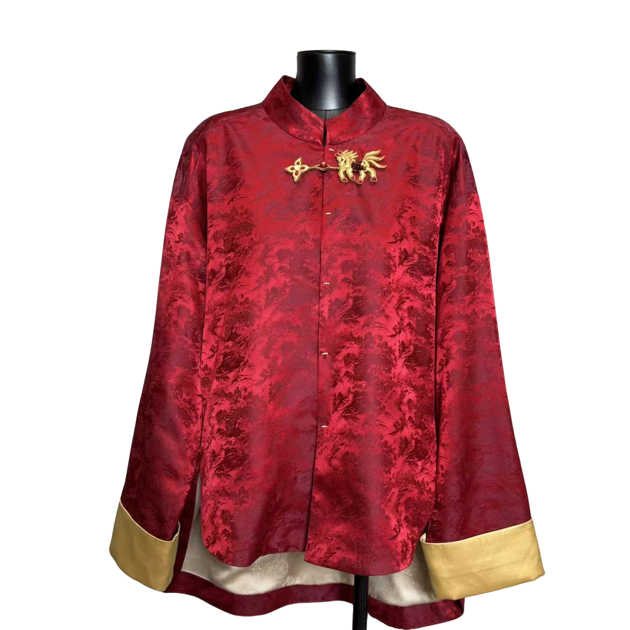 女装「利琪高订」新中式国风气质轻奢百搭小马非遗扣战袍红外套A718