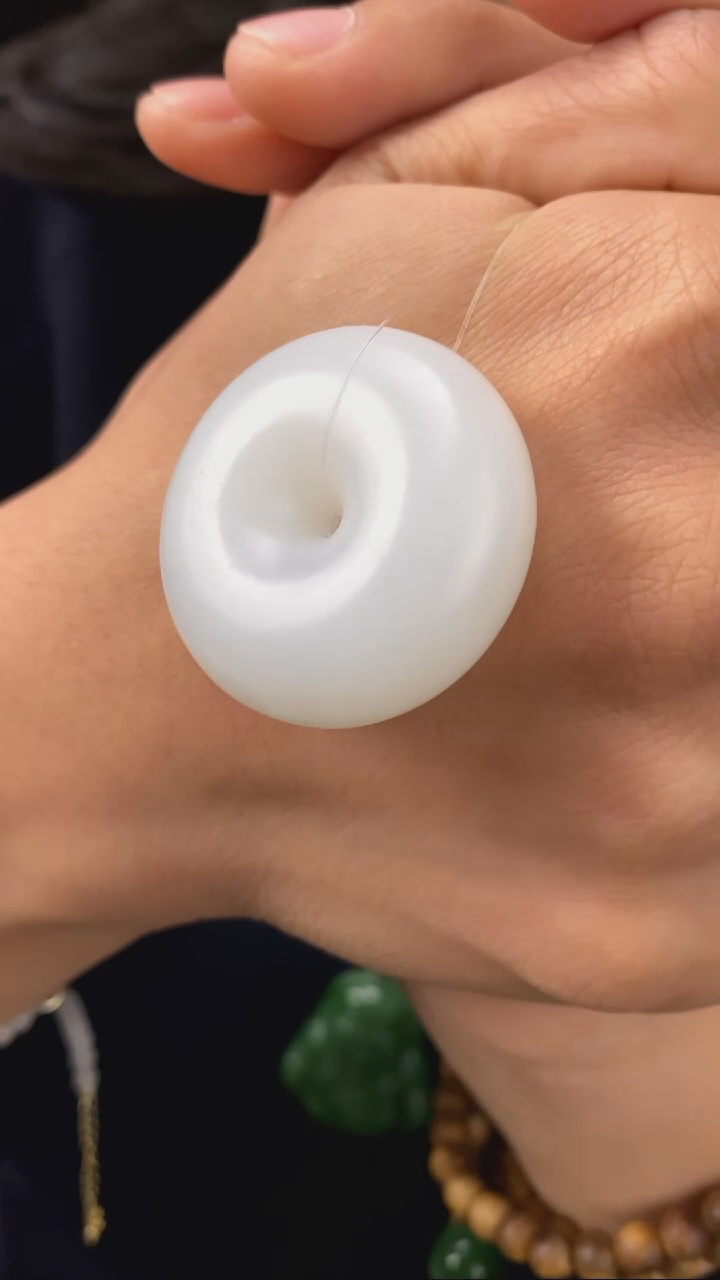 【闪购商品】和田玉吊坠未镶嵌【玉道侠侣】羊脂白玉平安扣