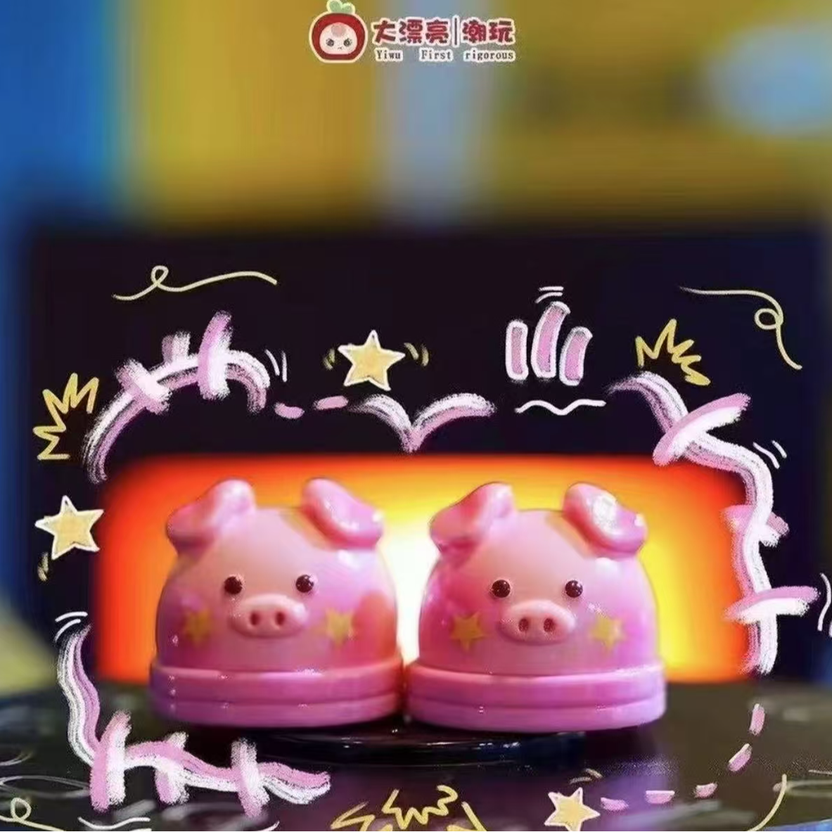 直播代拆福福招财台球杆盲盒场景道具