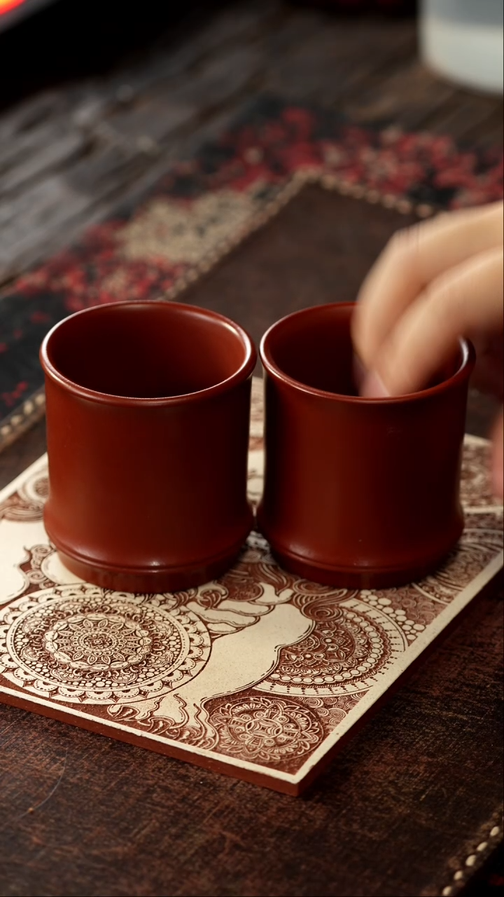 茶杯紫砂福利紫砂竹节对杯