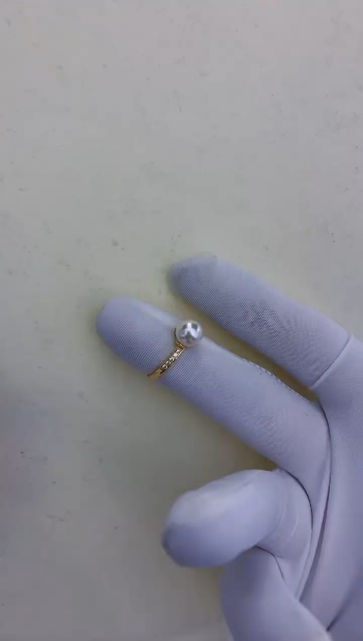 银S925镶嵌饰品海水珍珠设计款戒指