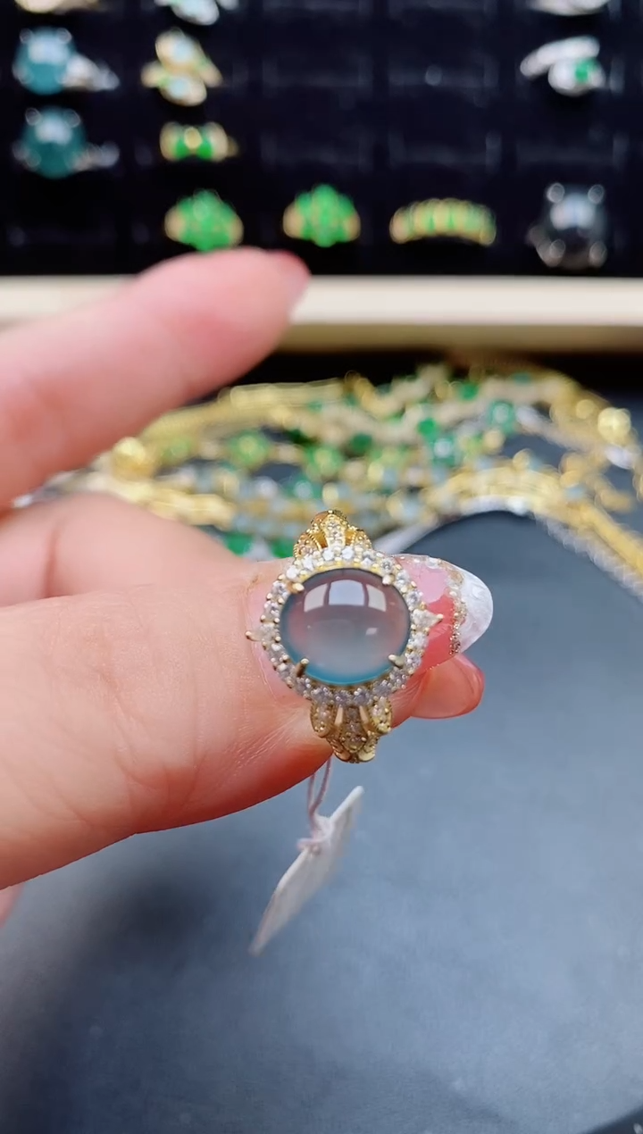 【闪购商品】翡翠戒指银S925镶嵌50805