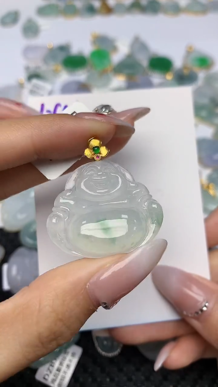 【闪购商品】翡翠颈饰18K金镶嵌 天然翡翠A货