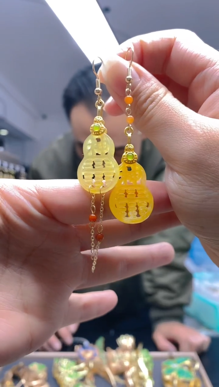 【闪购商品】翡翠耳饰合金0332翡翠耳钩