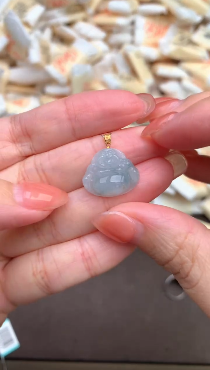 【闪购商品】翡翠挂件18K金镶嵌—