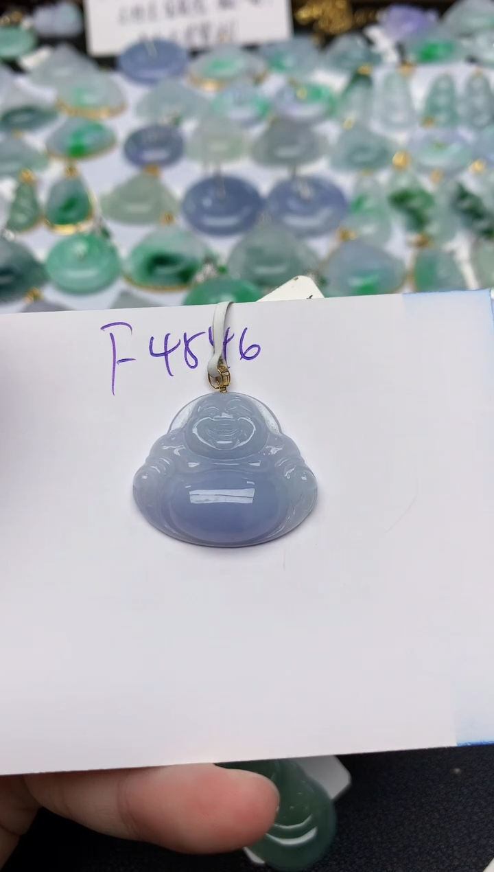 颈饰18K金镶嵌翡翠天然缅甸A货翡翠百元以上9元证书费自理