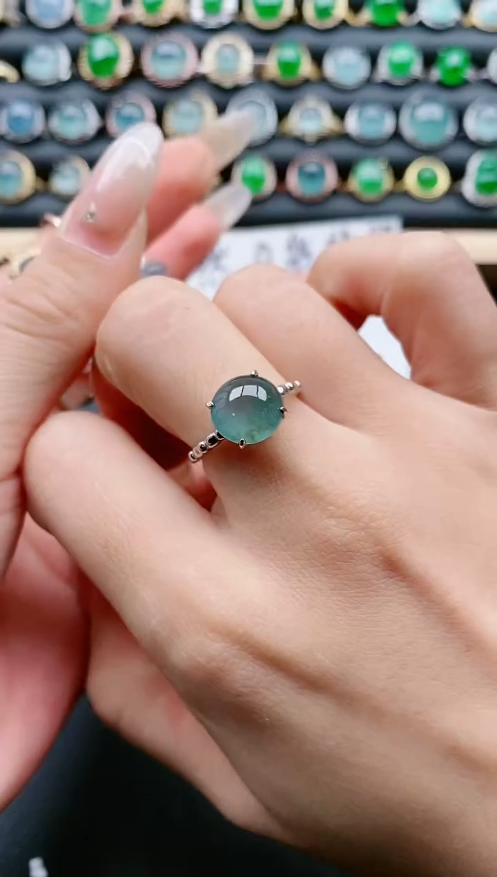 【闪购商品】翡翠戒指银S925镶嵌111111111