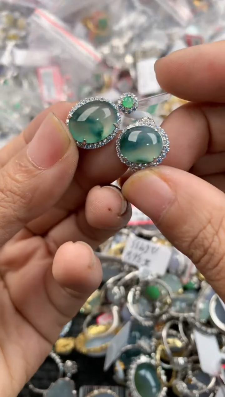 银S925镶嵌戒指翡翠4444-----3