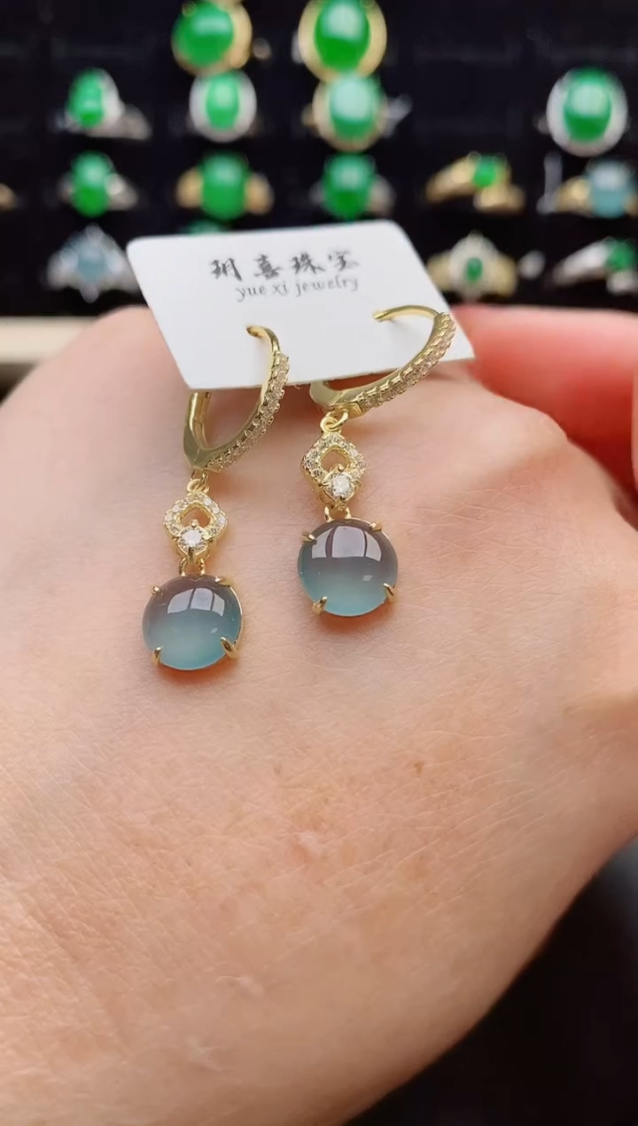 【闪购商品】翡翠耳饰银S925镶嵌121212