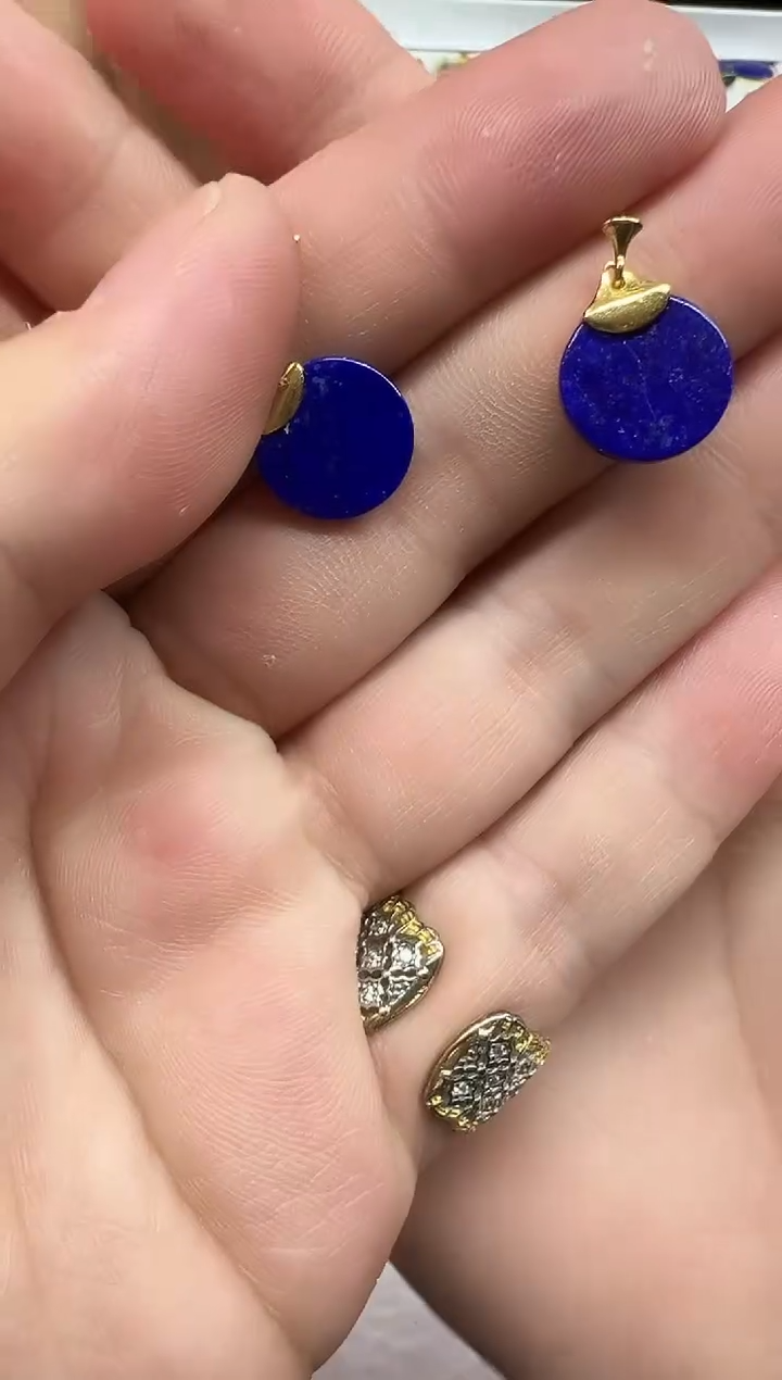 银S925镶嵌青金石耳饰1230m007多样性发其一