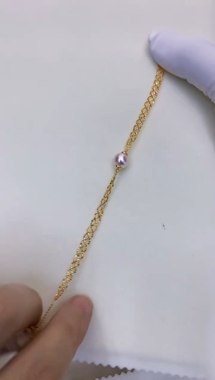 银S925镶嵌海水珍珠饰品设计款手链