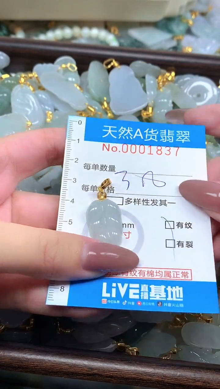 颈饰未镶嵌翡翠净货挂件-3837