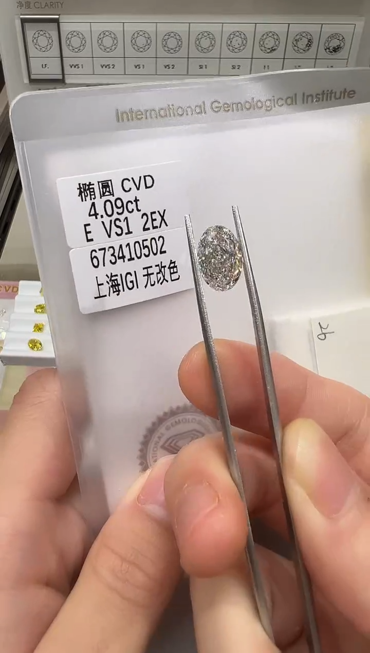 【闪购商品】合成钻石未镶嵌@4.09ct 先鉴赏，再定制！