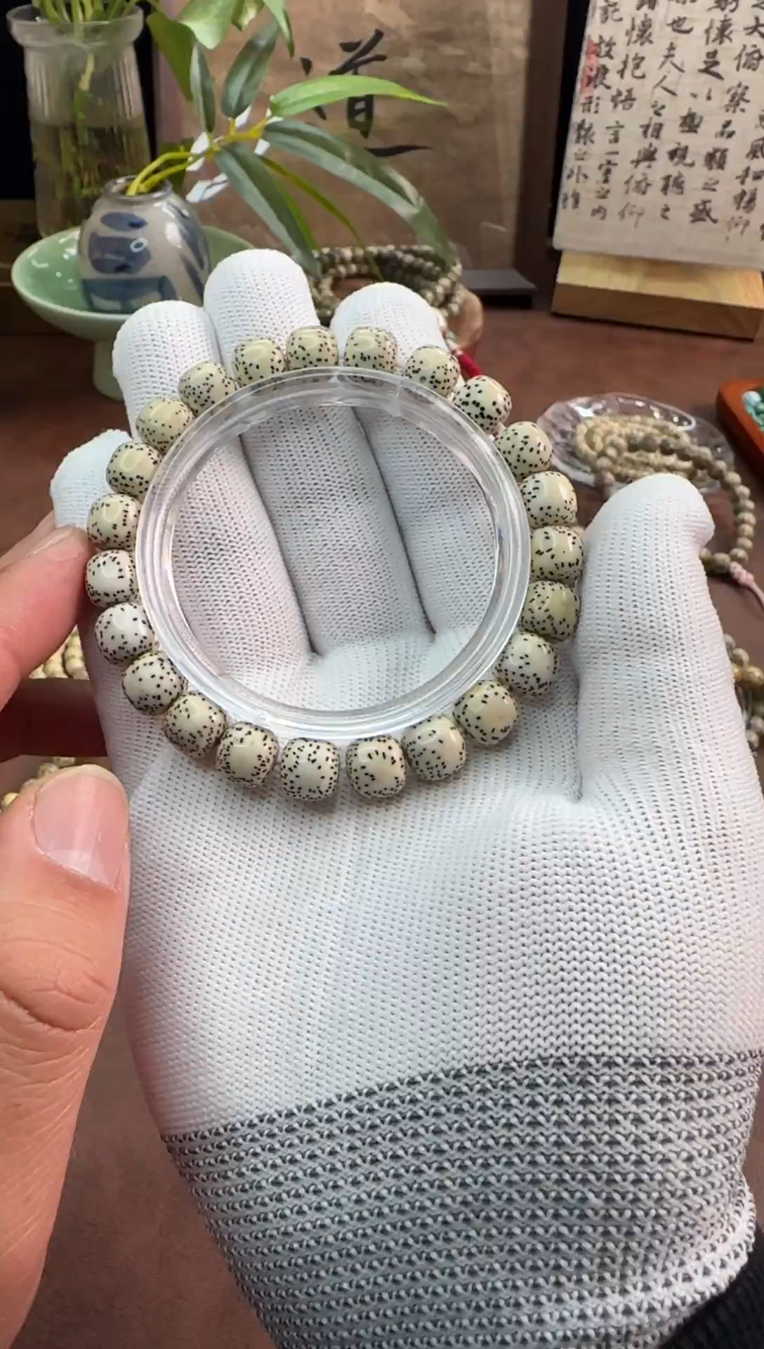 【闪购商品】星月菩提手串10*9原脂白侧留白单圈