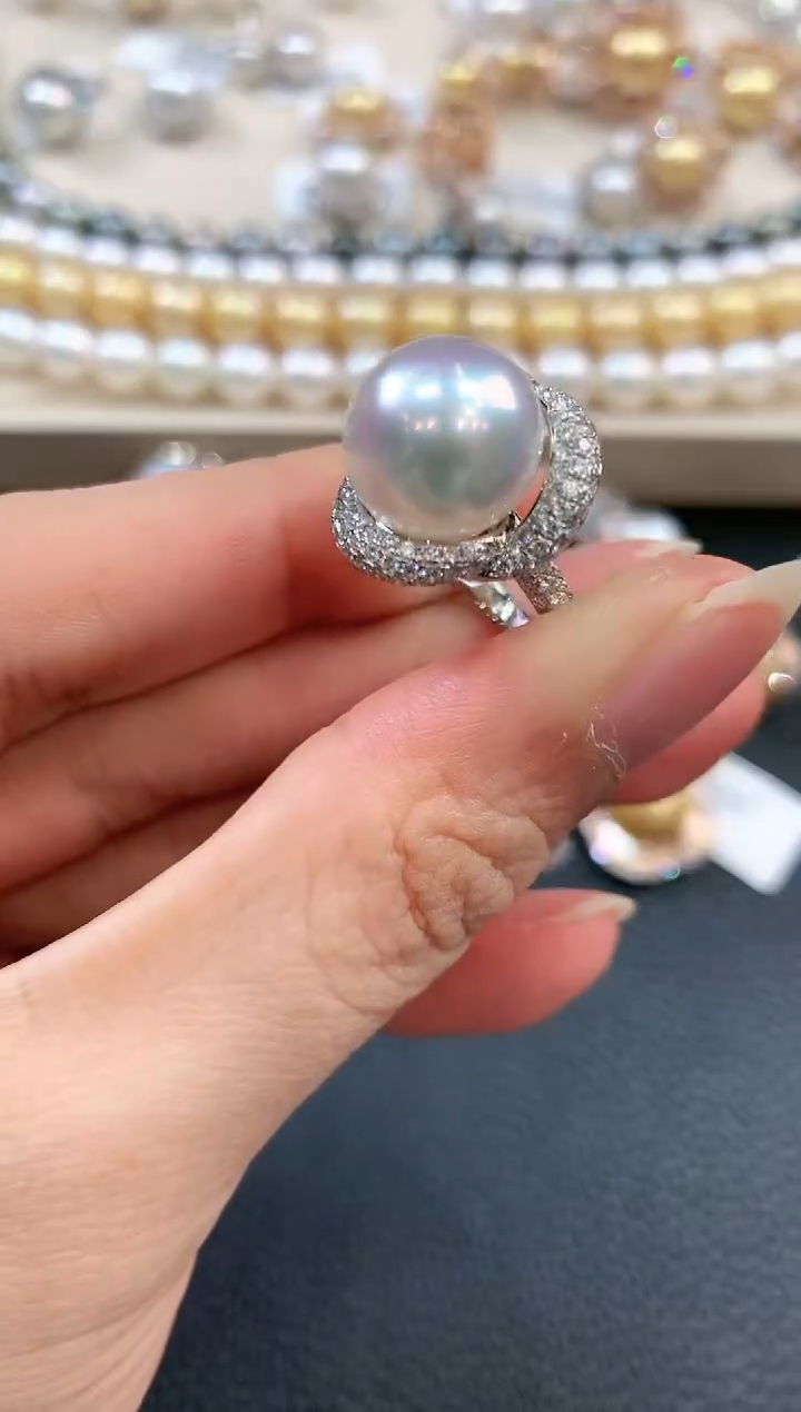 【闪购商品】海水珍珠戒指18K金镶嵌m70