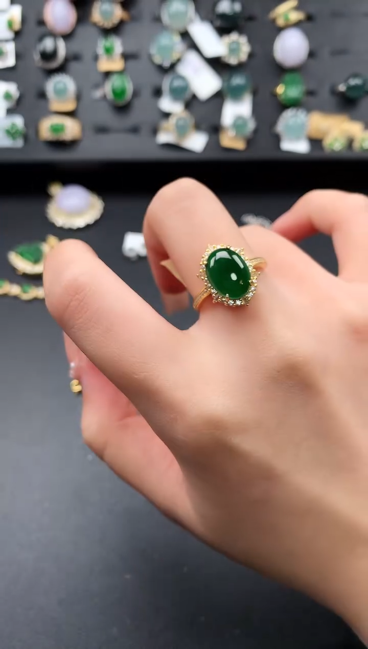 【闪购商品】翡翠戒指银S925镶嵌5214121