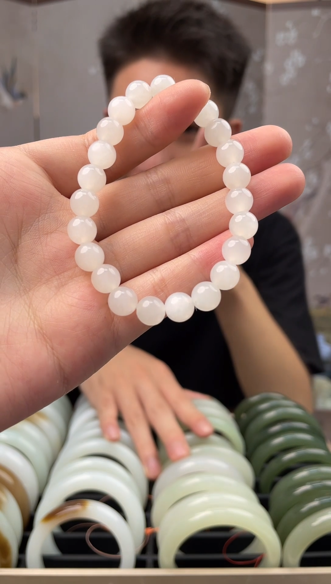 手链未镶嵌和田玉于阗老料卡8手串 多样性发一件