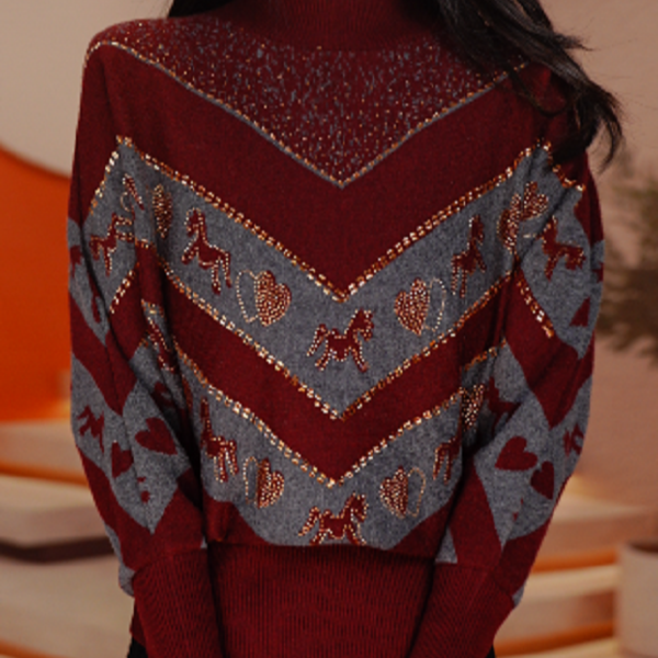 素曼 秋季新款含棉羊毛衣针织毛线衣柔软保暖百搭上衣新V25H1046