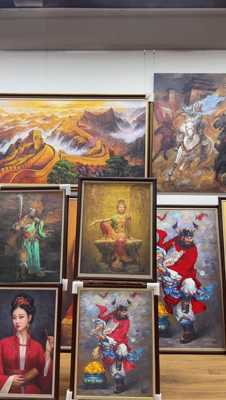 书法亏本，水月观音带框70*90CM