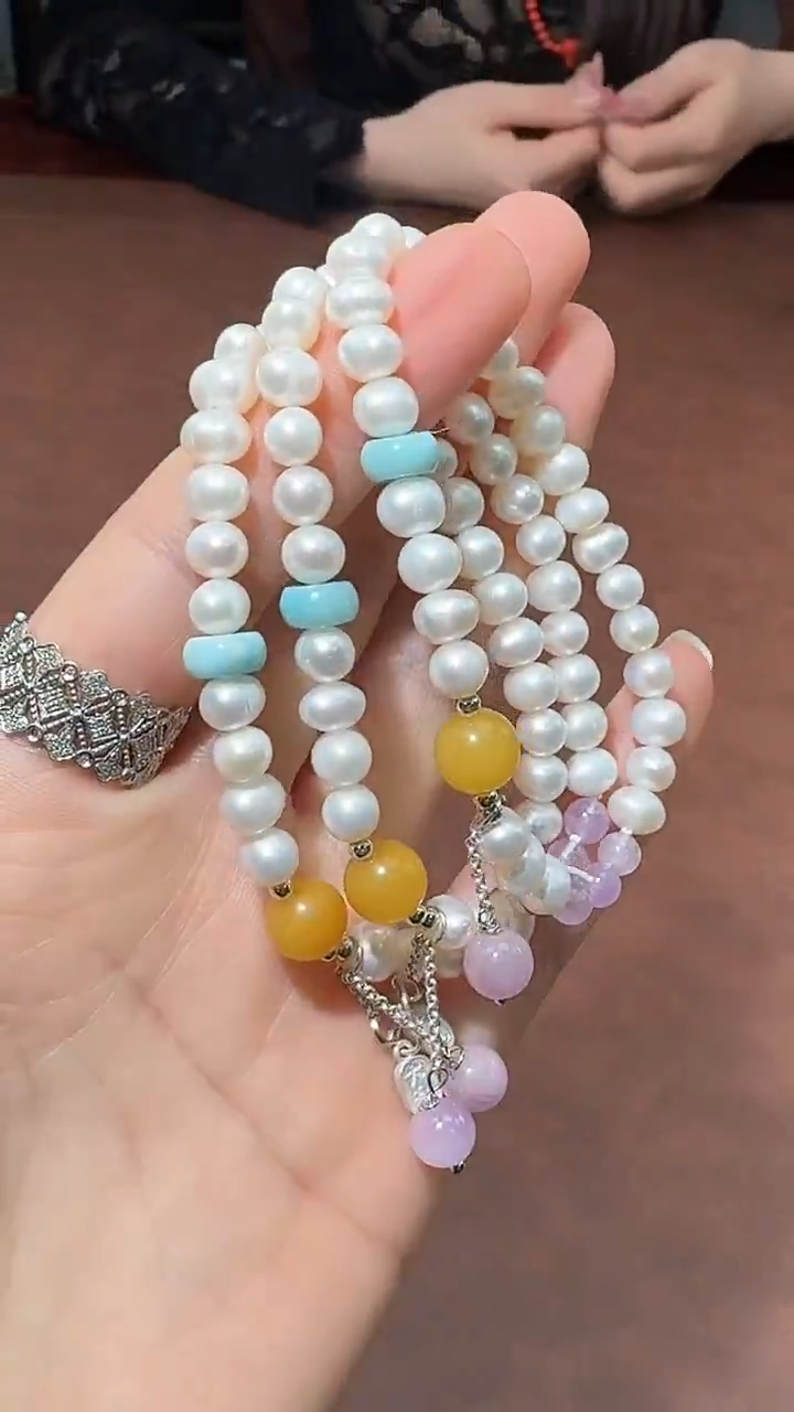 银S925镶嵌1淡水珍珠  B6488 多样性发货其一