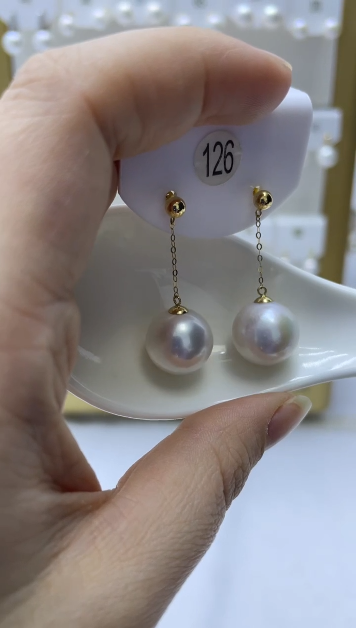 18K金镶嵌耳饰淡水珍珠126