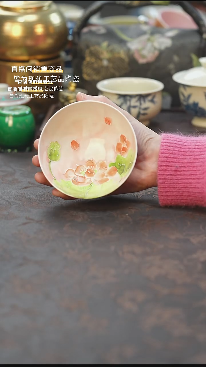 景德镇陶瓷杯碗柴烧多人