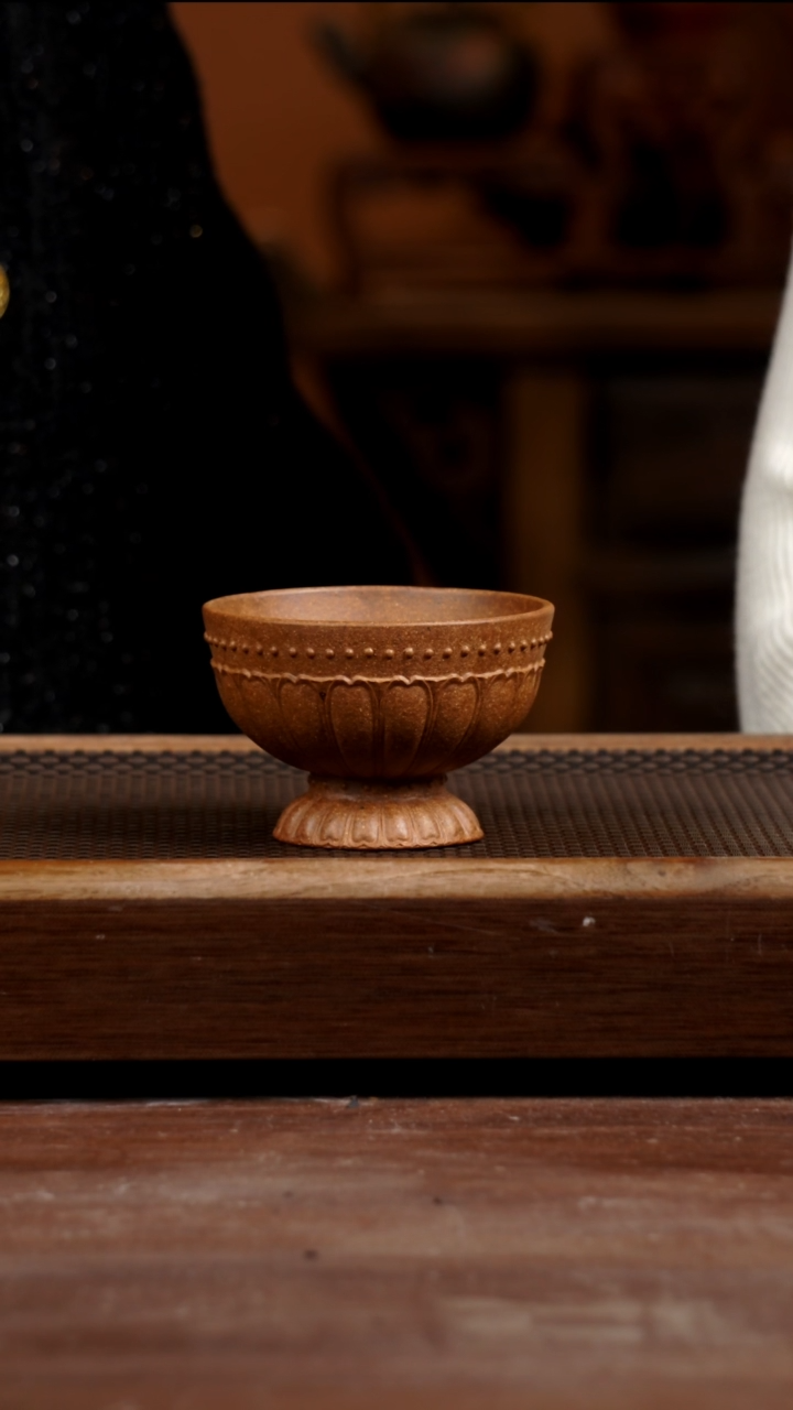 茶壶紫砂龙骨金砂菱花杯