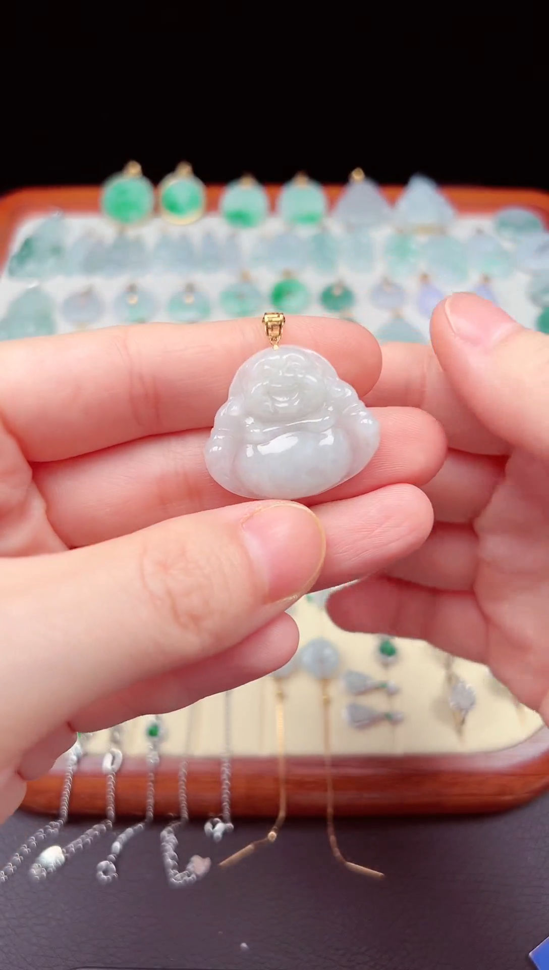 【闪购商品】翡翠颈饰18K金镶嵌佛公