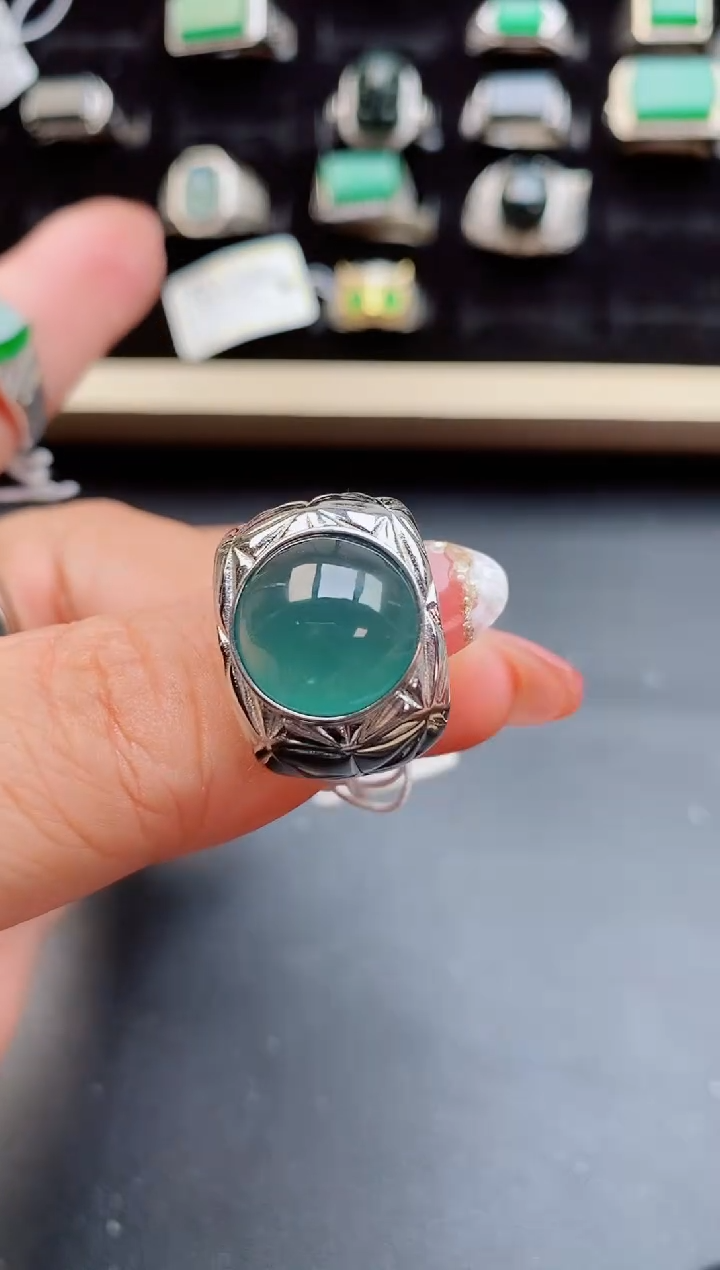 【闪购商品】翡翠戒指银S925镶嵌50805