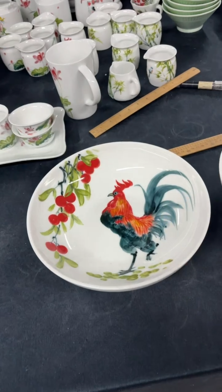 景德镇手绘釉中彩（食品级）10.5寸碗