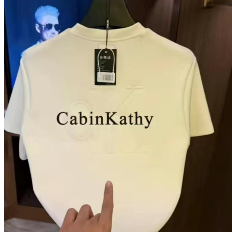 百搭重工钢印圆领纯棉长袖T恤轻奢男装