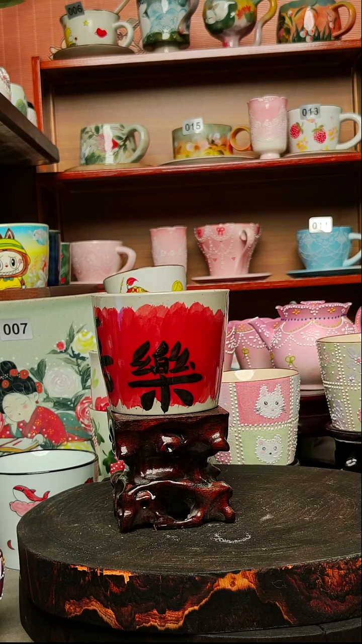 摆件陶景德镇高温手绘陶瓷有瑕