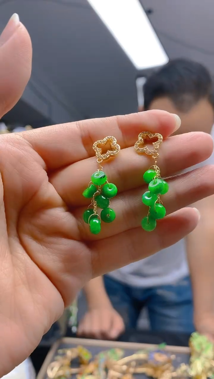 【闪购商品】翡翠耳饰合金0128翡翠耳钉