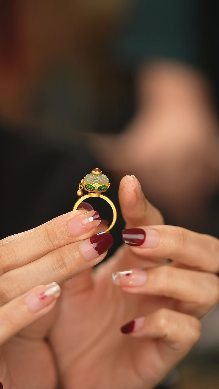 【闪购商品】和田玉戒指银S925镶嵌新款