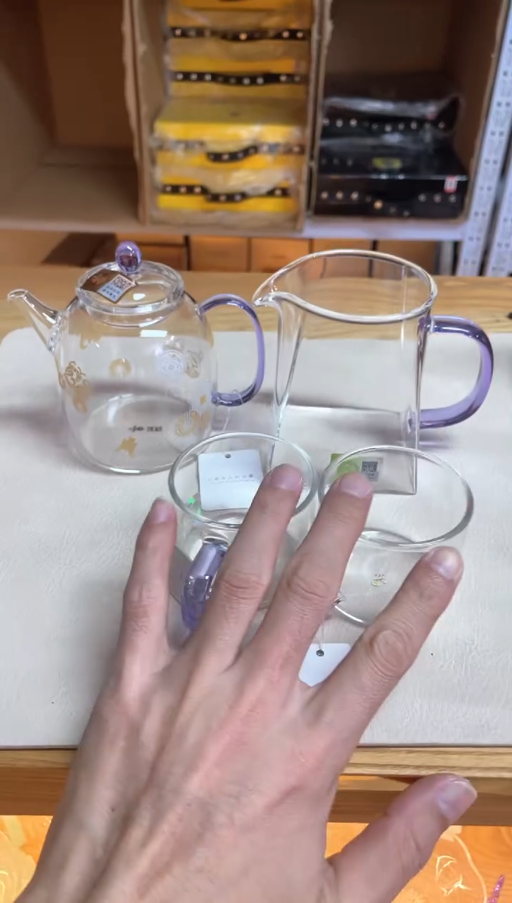 禾器/瑞币纹-宴臣壶/浅紫+瀚然浅紫+清禾杯浅紫