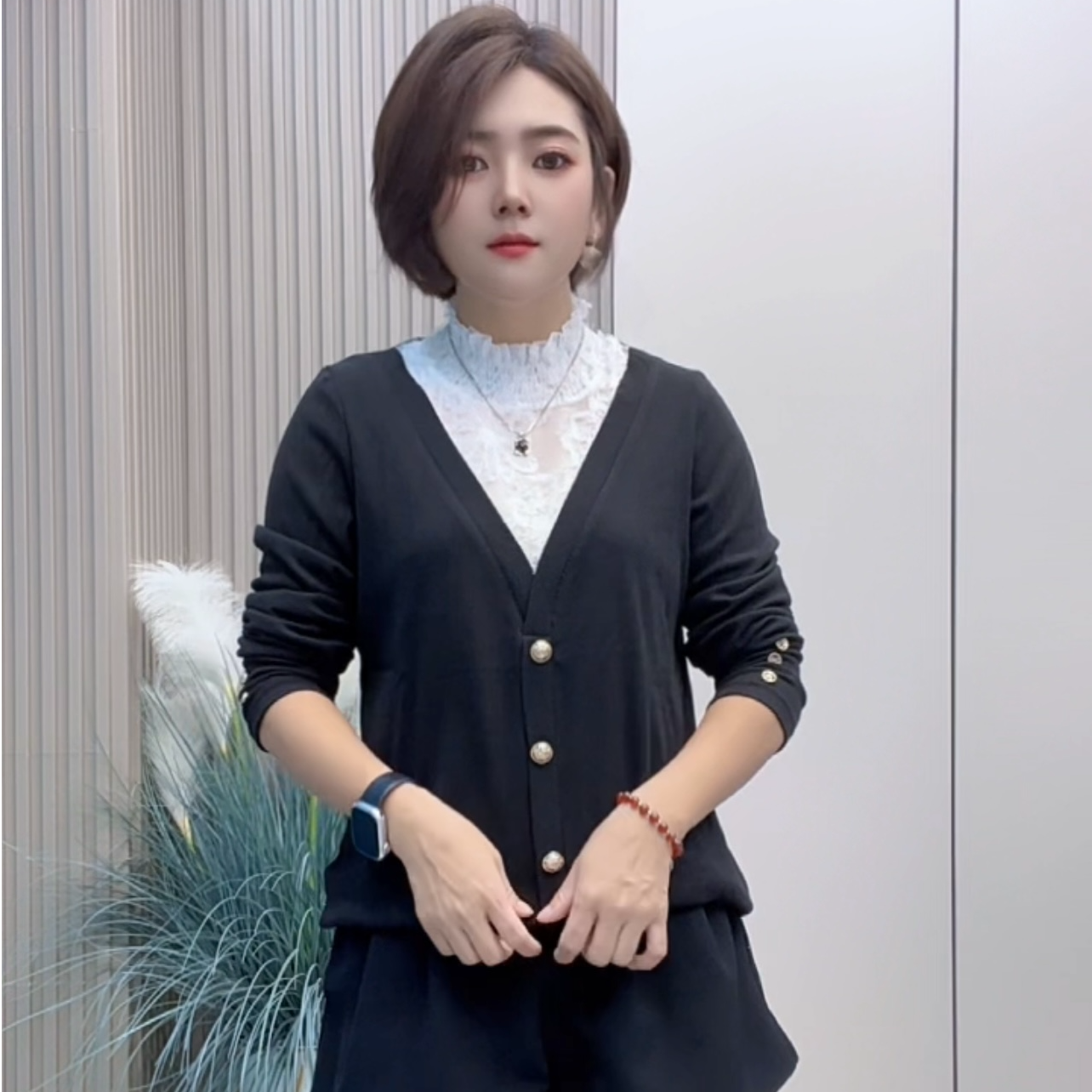 打底衫女秋冬时尚休闲纯色拼接长袖半高领上衣宽松百搭妈妈装