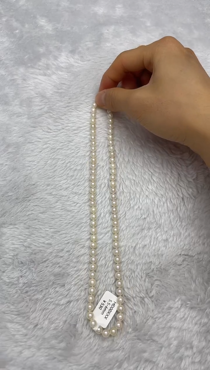项链银S925镶嵌海水珍珠AK羽皇金5.5-6mm