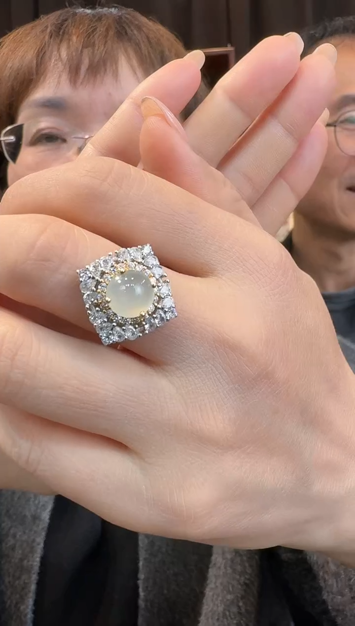 【闪购商品】翡翠戒指银S925镶嵌戒指