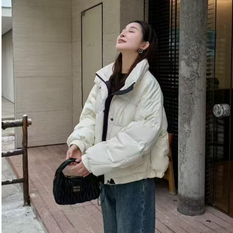 韩版泡芙白鸭绒羽绒服冬季新款小个子保暖时尚外套
