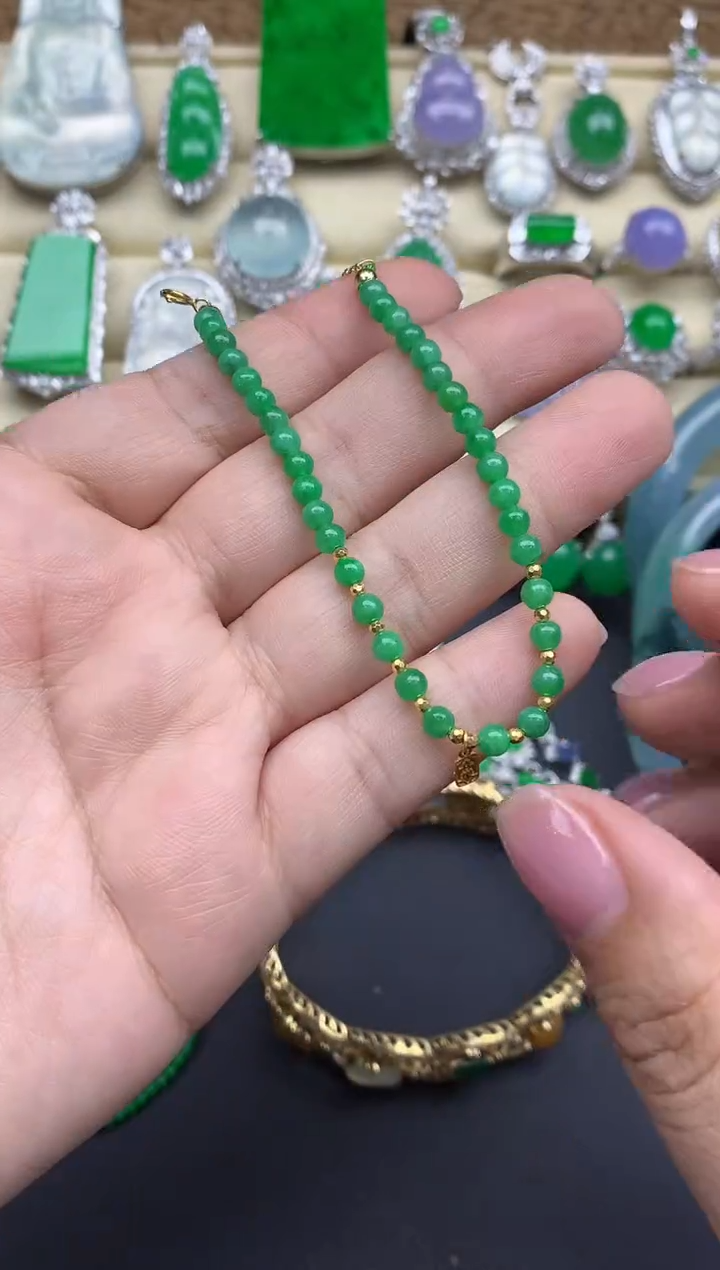 【闪购商品】翡翠手串18K金镶嵌278-中国好珍宝