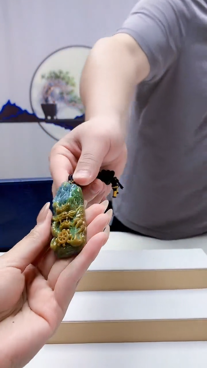 未镶嵌定制翡翠海****ʸ5060MM-毛货挂件