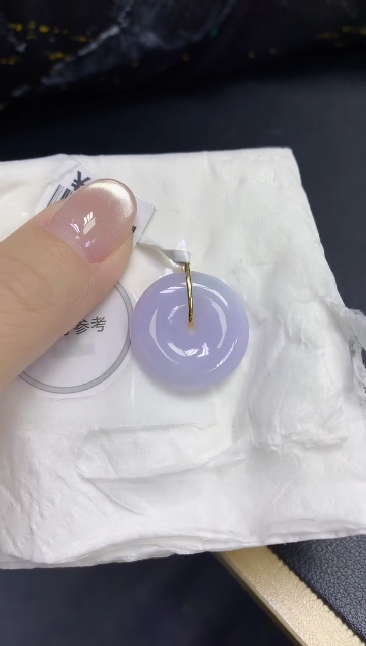 颈饰18K金镶嵌翡翠天然缅甸翡翠A货百元以上9元证书费自理