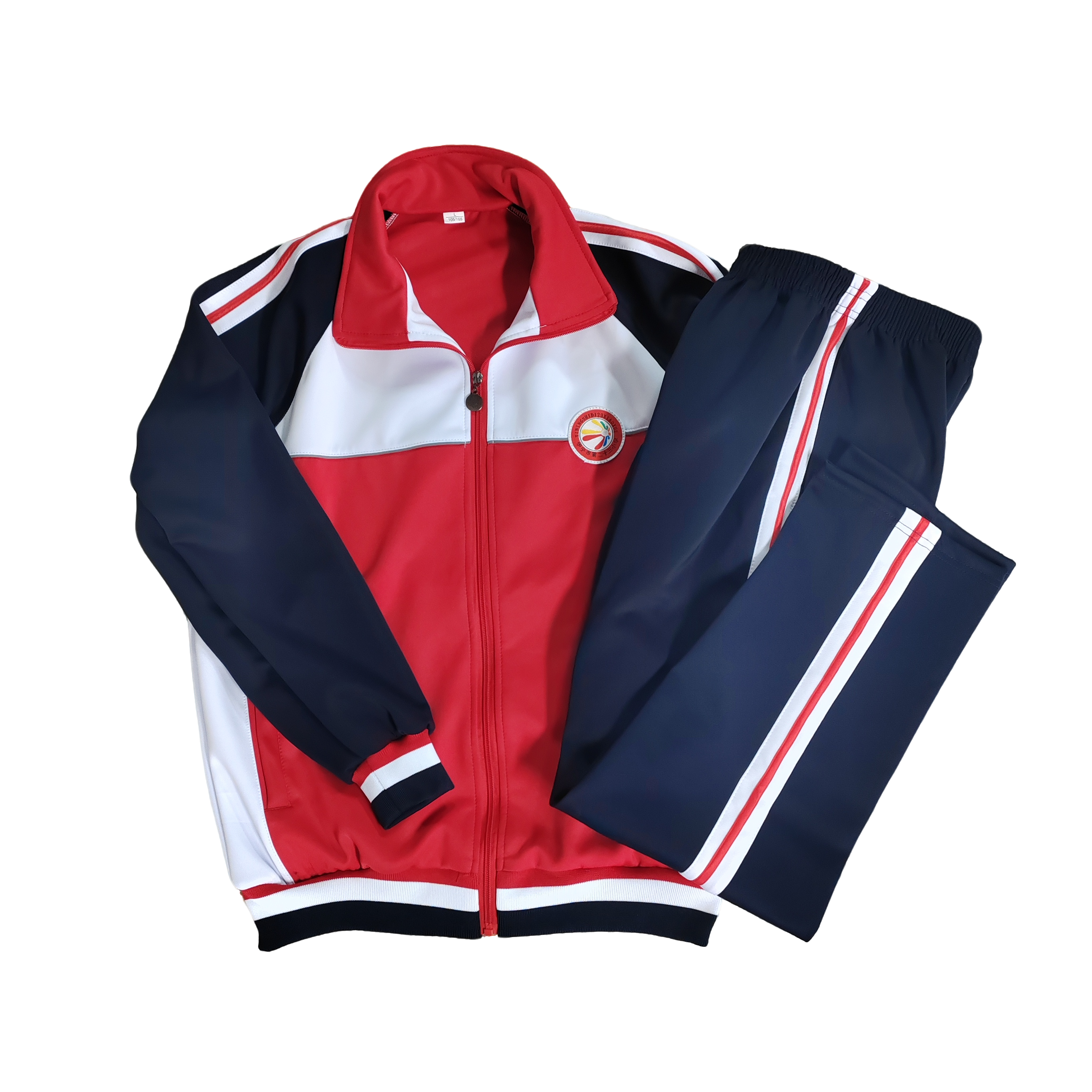 新疆包邮23小春秋季校服套装时尚休闲小学生红色学院风拼色春秋款